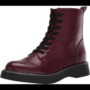 Burgundy Combat Boots
